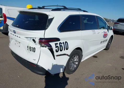 2025 Toyota Sienna Le из США, поврежденный, VIN 5TDBSKFC9SS156912